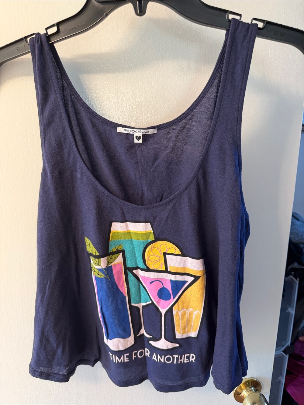 Wildfox Navy Graphic Cocktail Tank